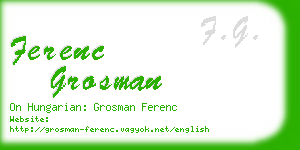 ferenc grosman business card